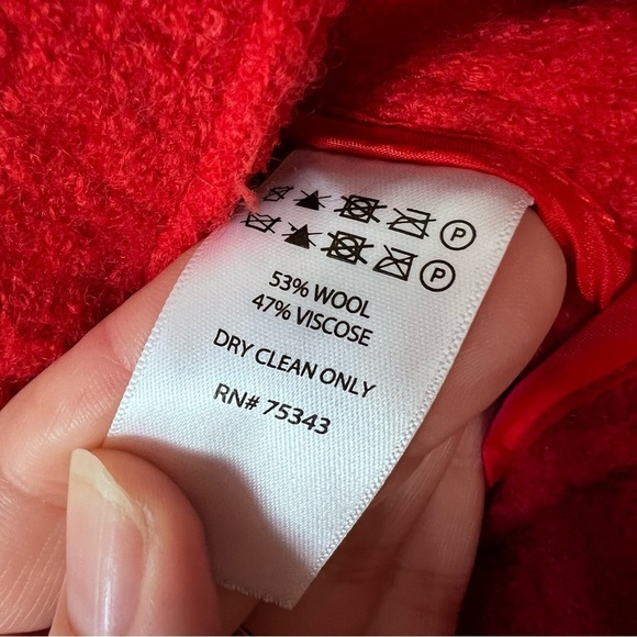 EUC Tahari Boiled Wool Zip Blazer in Orange size Small - Picture 8 of 10